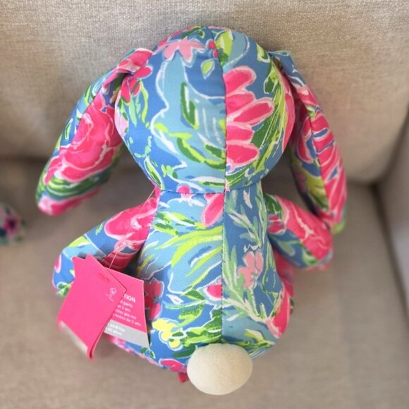 LILLY PULITZER ZANZIBAR BLUE BLUE BUNNY BUSINESS RABBIT PLUSH STUFFED ANIMAL NWT - Picture 2 of 2
